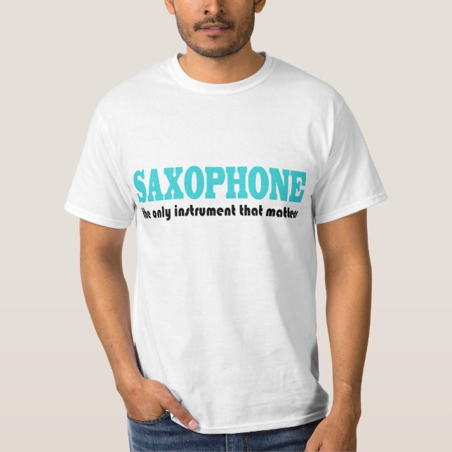 T-shirt Slogan de saxophone avec l'attitude de musique (Devant)