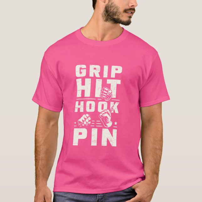 T-shirt Slogan de travail de combat de serrage de coup de  (Devant)