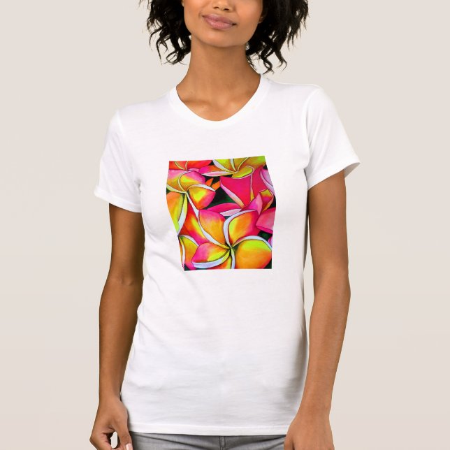 T-shirt Slogan d'été tropical Frangipani (Devant)