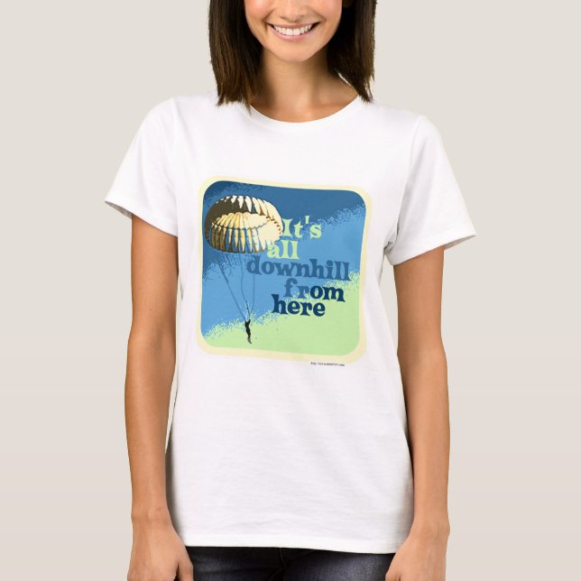 T-shirt Slogan Downhill Funny Downbeat (Devant)