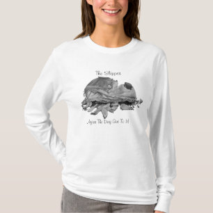 T-shirt slogan drôle déchirée chien slipper art design