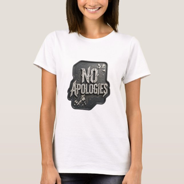 T-shirt slogan frappant Argent PAS D'EXCUSES (Devant)