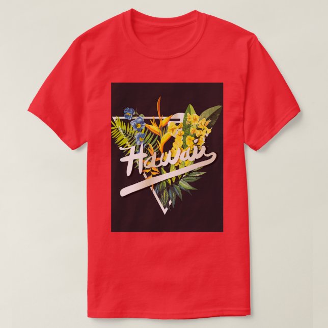 T-shirt slogan graphique hawaïen avec fleur tropicale (Design devant)