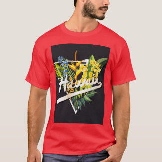 T-shirt slogan graphique hawaïen avec fleur tropicale