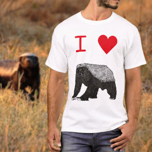 T-shirt slogan I Love Honey Badgers