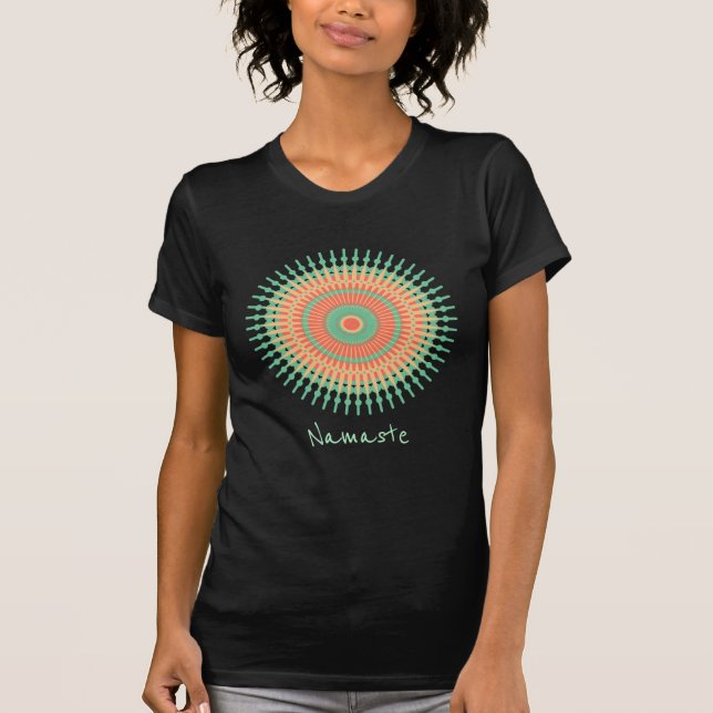 T-shirt slogan namaste avec mandala design ment indien (Devant)