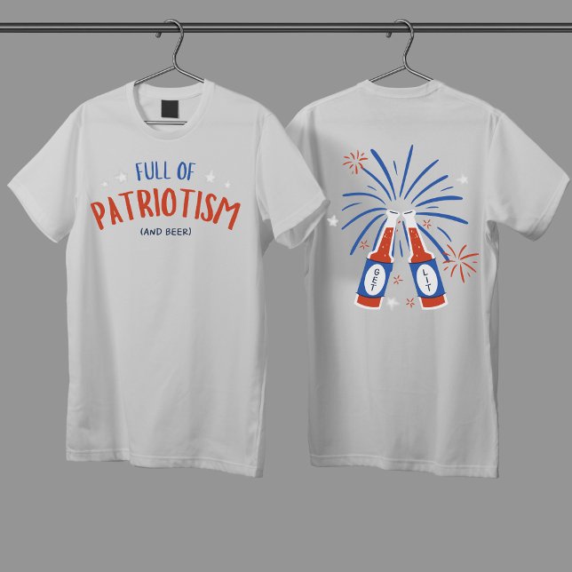 T-shirt Slogan patriotique humoristique blanc et bleu roug (Créateur téléchargé)