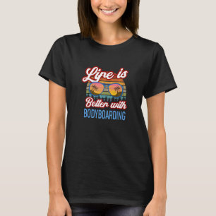 T-shirt Slogan Sunset Rétro Avec Bodyboard