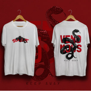 T-shirt Slogan venimeux avec streetwear en cobra noir