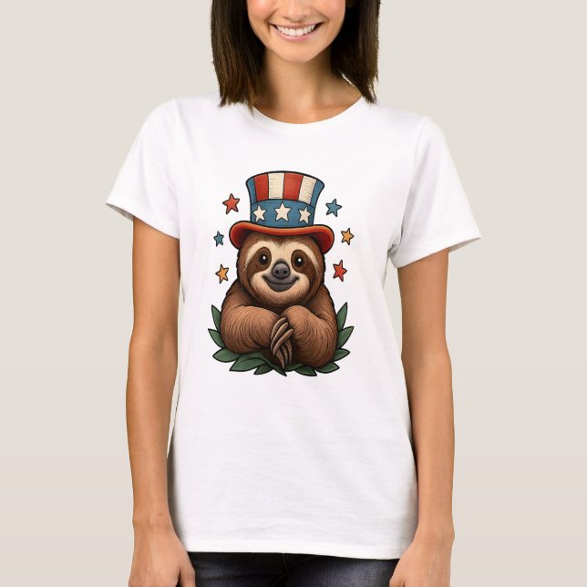T-shirt Sloth 4th of July (Devant)