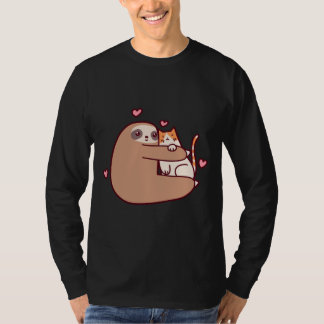 T-shirt Sloth aime chat