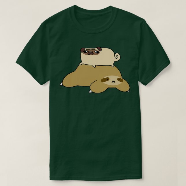 T-shirt Sloth and Little Pug (Design devant)