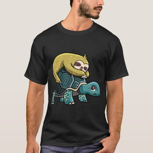 T-shirt Sloth andurtle vintage (Devant)