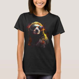 T-shirt Sloth Artwork Lunettes de soleil Art Animal Sloth