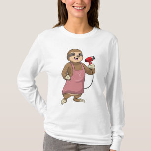 T-shirt Sloth as Hair stylist avec Sèche-cheveux