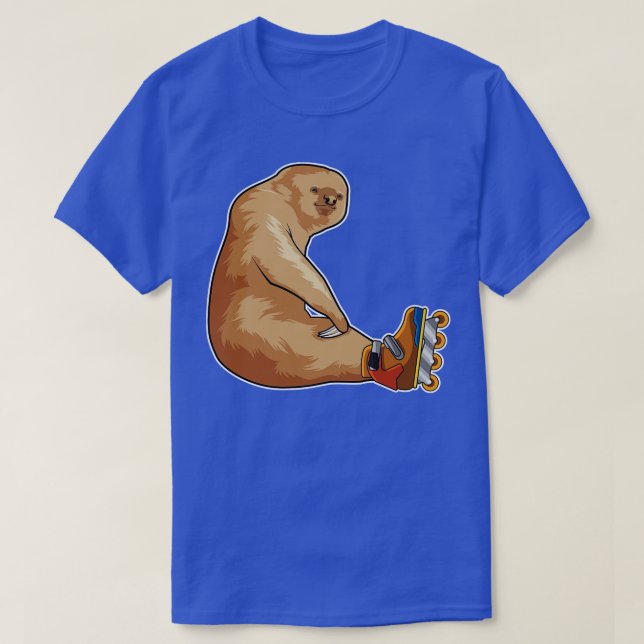 T-shirt Sloth as Patinage en ligne avec Patins en ligne (Design devant)
