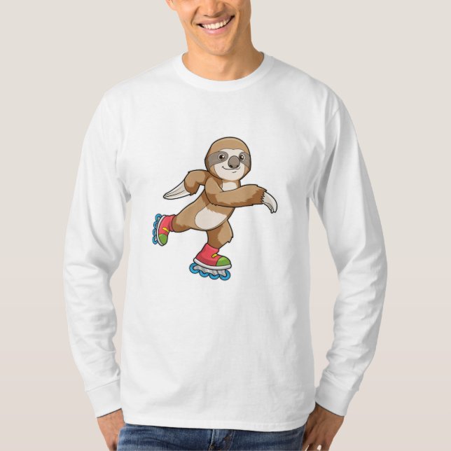 T-shirt Sloth as Skater avec Patins Inline (Devant)