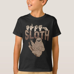 T-shirt Sloth Asl Gesture main sourde perte d'audition sen