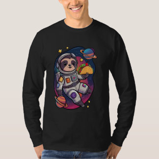 T-shirt Sloth Astronaut Taco Space Adventure Funny Kawaii 