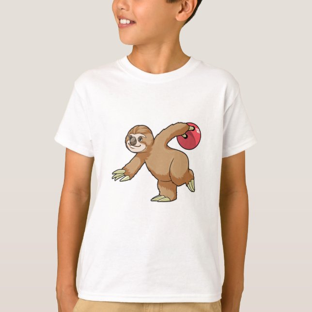 T-shirt Sloth at Bowling avec Bowling ball (Devant)