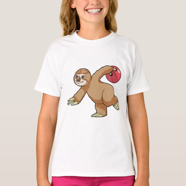 T-shirt Sloth at Bowling avec Bowling ball (Devant)