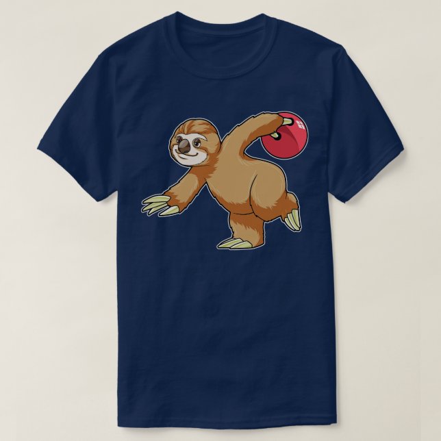 T-shirt Sloth at Bowling avec Bowling ball (Design devant)