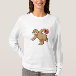 T-shirt Sloth at Bowling avec Bowling ball
