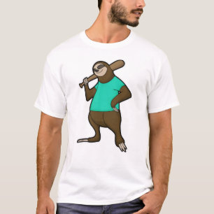 T-shirt Sloth au baseball avec batte de baseball