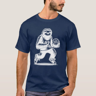 T-shirt Sloth Basketball Player Sports Silhouette girl boy