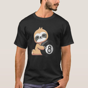 T-shirt Sloth Billiard mignonne Sloth Holding Billiard Bal