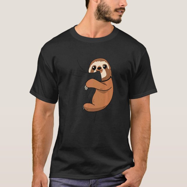 T-shirt Sloth Biting mignonne Sloth Animal Sloth (Devant)