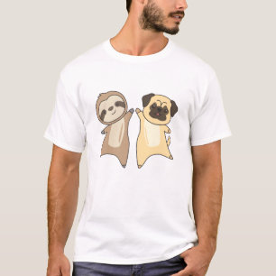 T-shirt Sloth Carlin chien Amoureux des animaux Sloth Dogs