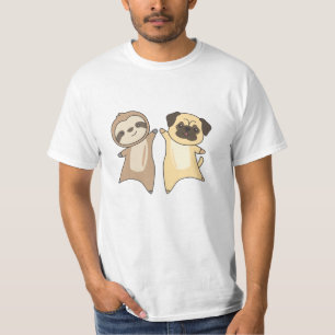 T-shirt Sloth Carlin chien Amoureux des animaux Sloth Dogs