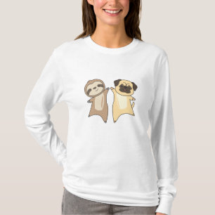 T-shirt Sloth Carlin chien Amoureux des animaux Sloth Dogs