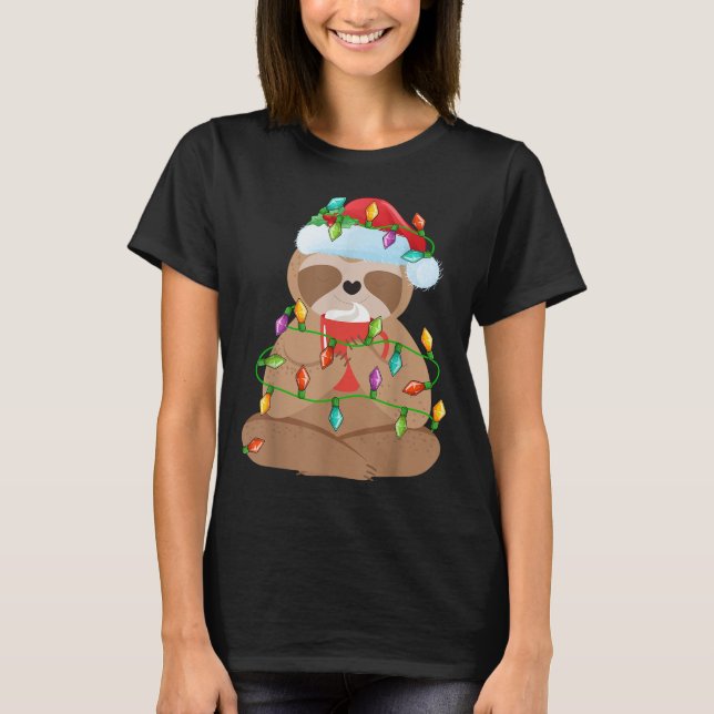 T-shirt Sloth Christmas Shirt For Boys Girls Kids Lights S (Devant)
