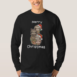 T-shirt Sloth Christmas Tree Animaux de Noël Sloths