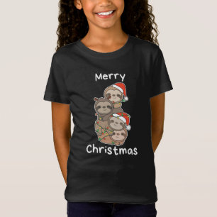 T-Shirt Sloth Christmas Tree Animaux de Noël Sloths