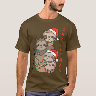 T-shirt Sloth Christmas Tree Animaux mignons Machines à so