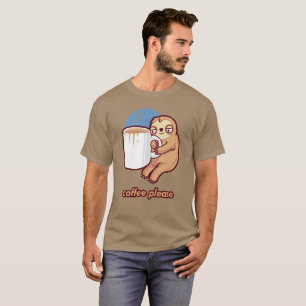 T-shirt Sloth Coffee Please