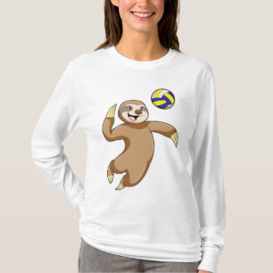 T-shirt Sloth comme joueur de volleyball avec volleyball