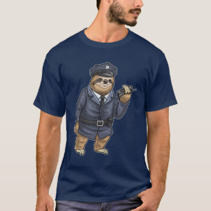 T-shirt Sloth Cop Microphone Police