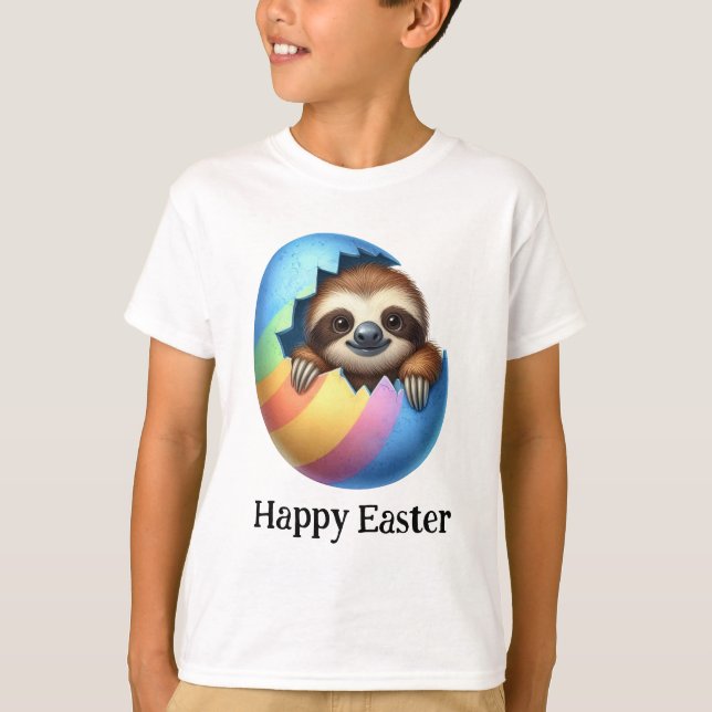 T-shirt Sloth de Pâques adorable drôle mignon (Devant)