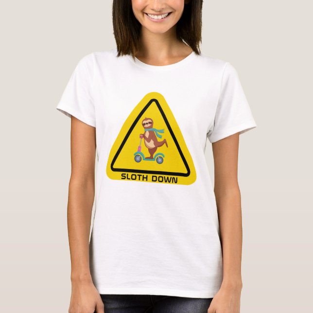 T-shirt Sloth Down | Funny Modèle de scooter de Sloth Ridi (Devant)