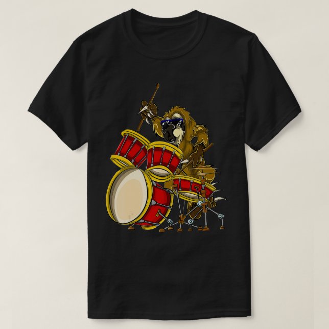 T-shirt Sloth Drummer Cadeaux Drumsticks Drum Men Boys Ani (Design devant)
