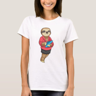 T-shirt Sloth en tant que secrétaire avec Bloc-notes
