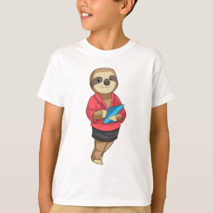 T-shirt Sloth en tant que secrétaire avec Bloc-notes