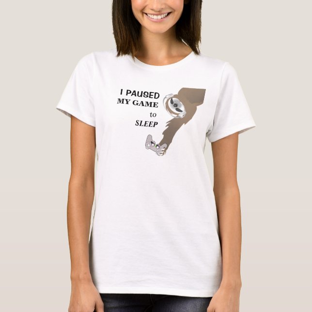 T-Shirt Sloth Endormi avec Manette de Jeu (Devant)