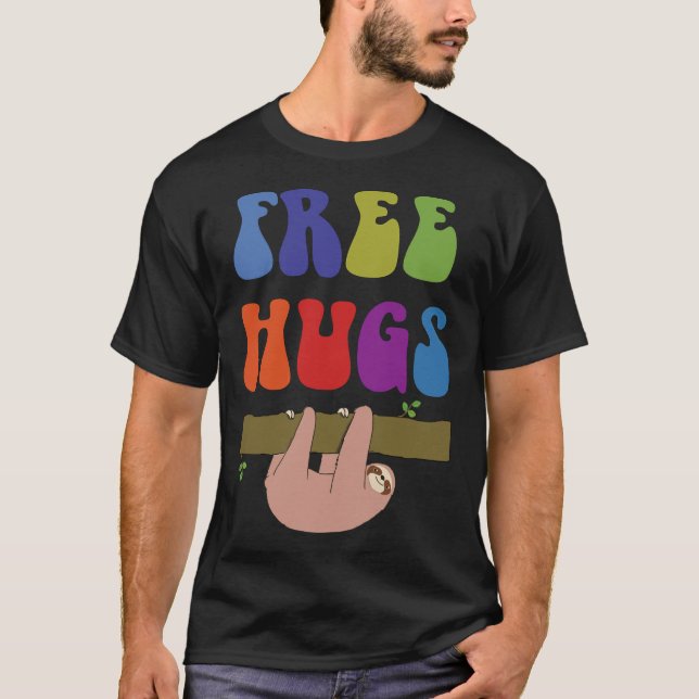 T-shirt Sloth Free Hugs (Devant)