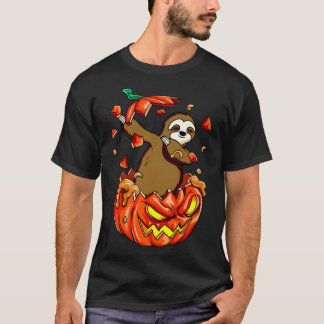 T-shirt Sloth Halloween Citrouille
