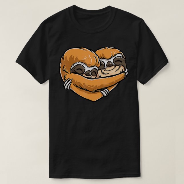 T-shirt Sloth Heart Valentines Jour Cadeau pour Filles Hom (Design devant)